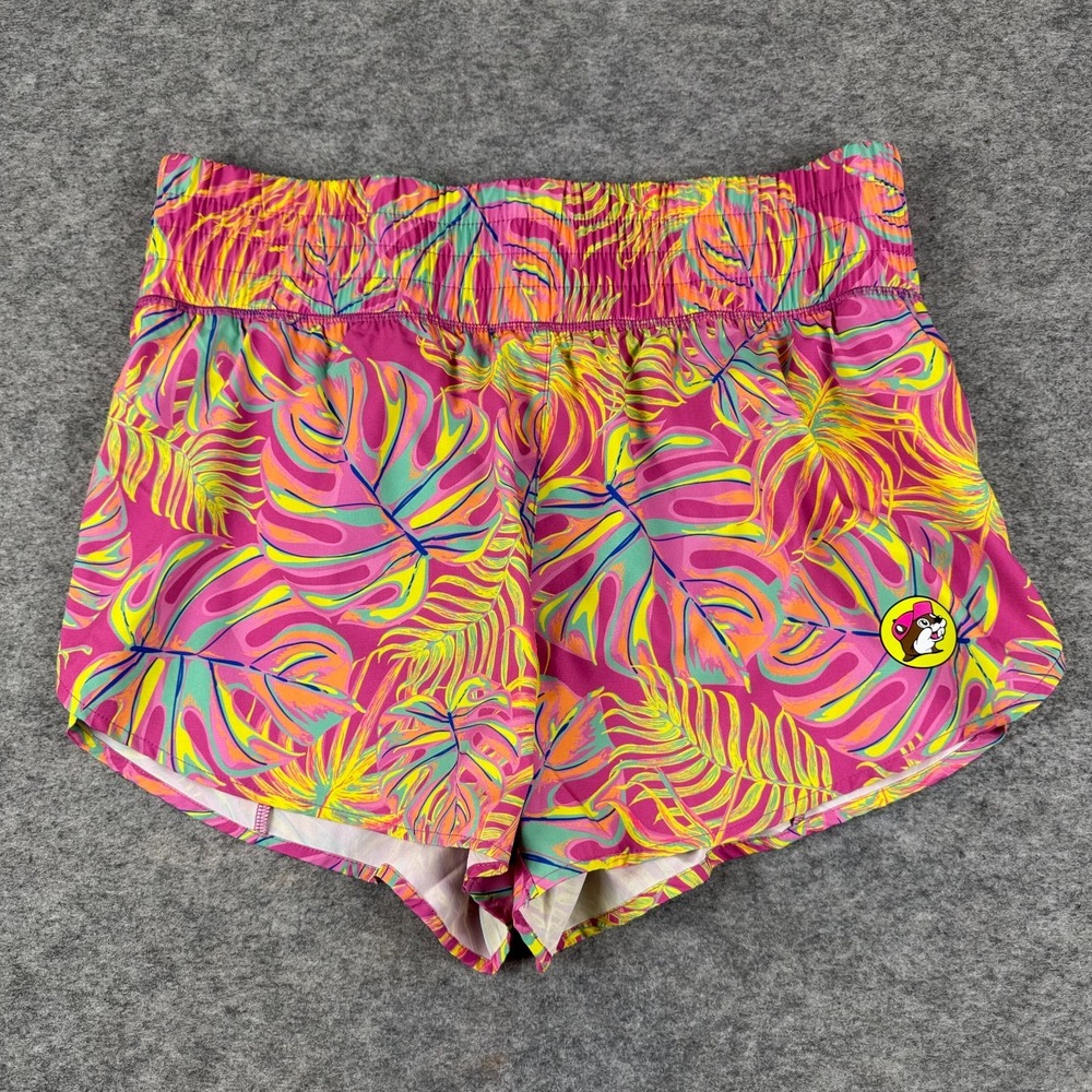 Buc-ee's Shorts 3" Lined Floral Polyester Stretch Womens Large L